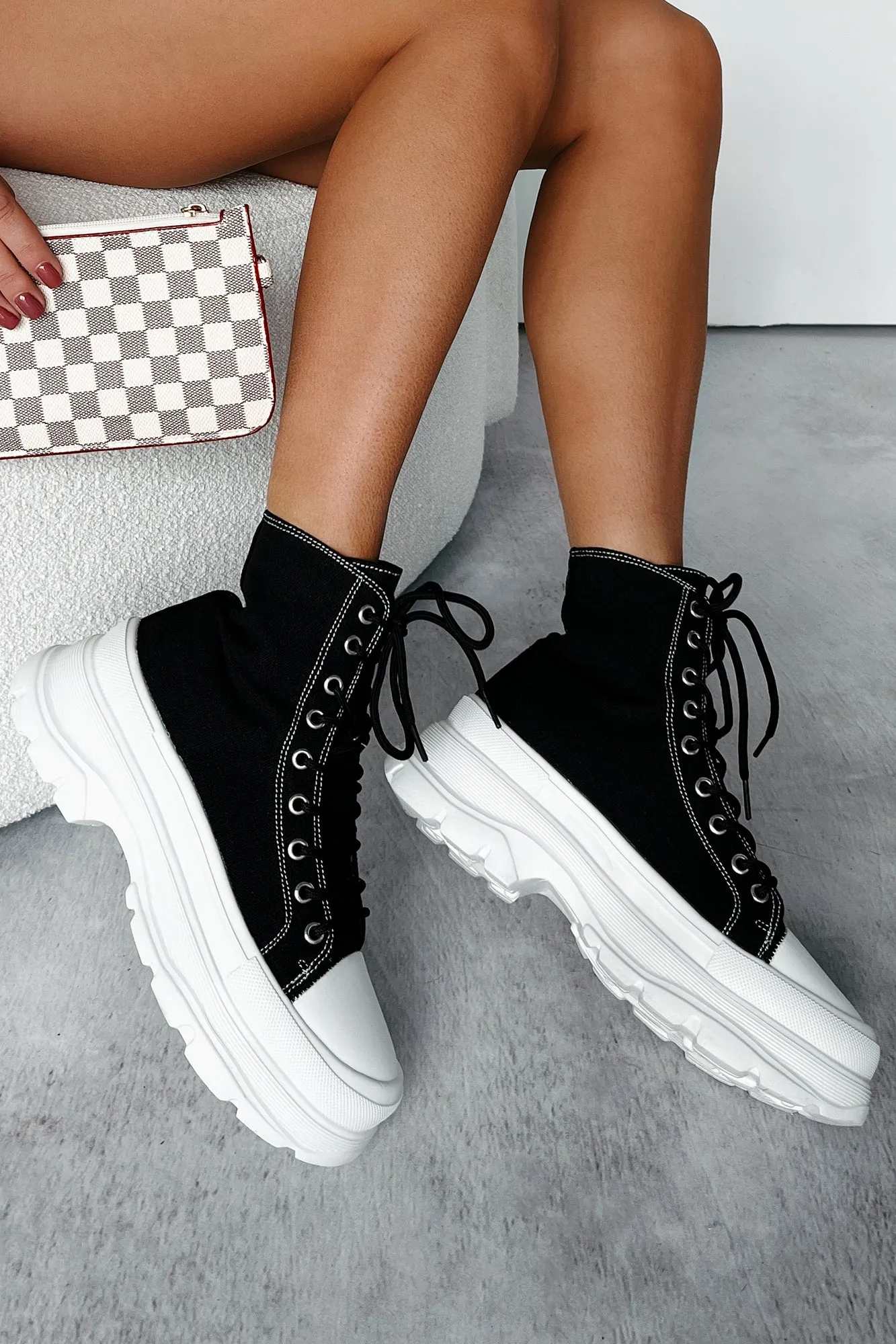 Just Another Dreamer Platform High Top Sneakers (Black)