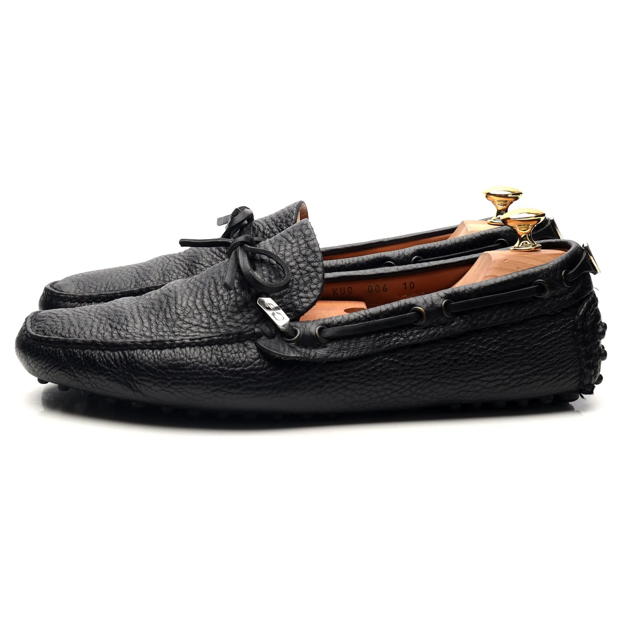 Lamborghini Black Leather Driving Loafers UK 10