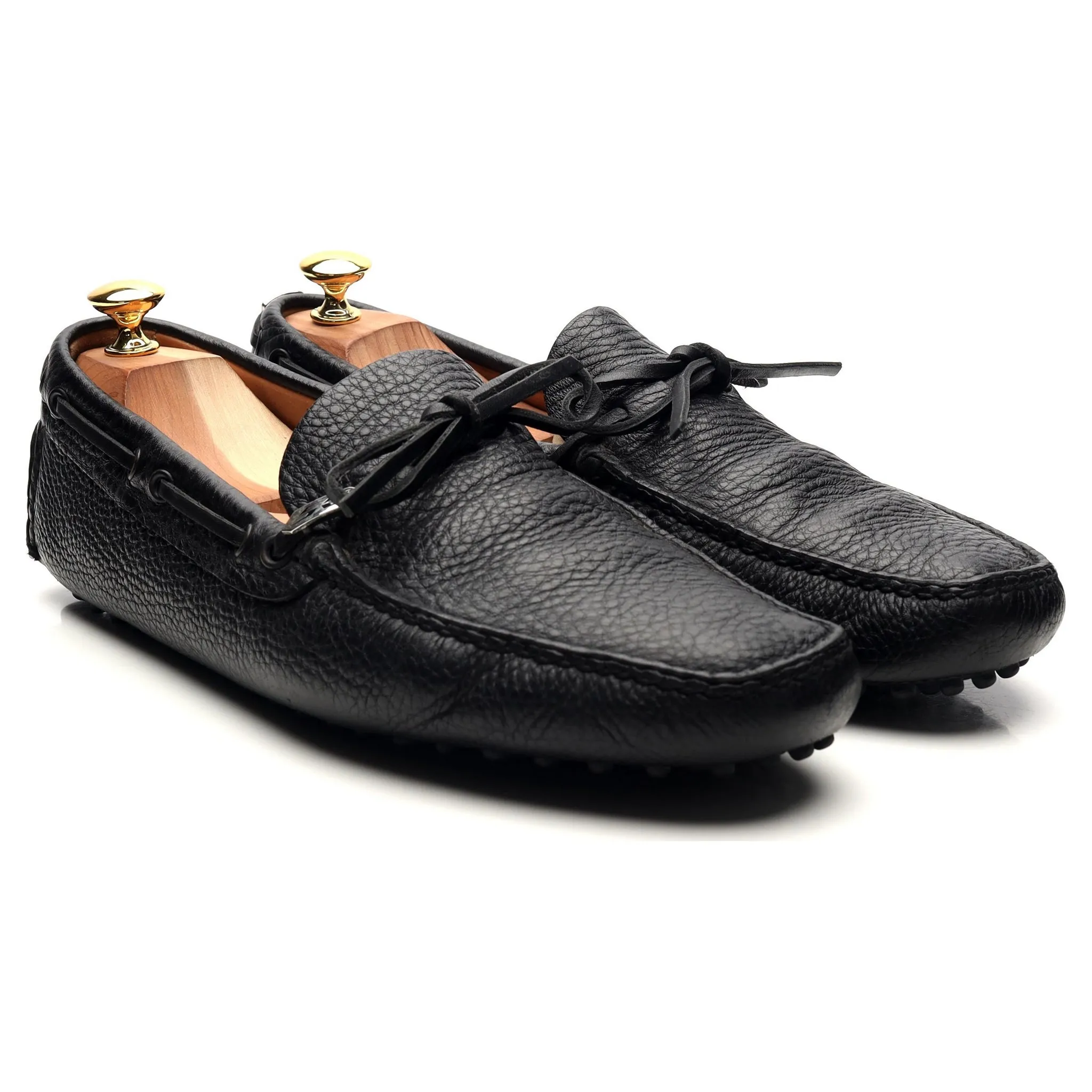 Lamborghini Black Leather Driving Loafers UK 10