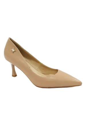 LAURA BIAGOTTI COURT SHOE WITH GOLD DETAILING IN NUDE