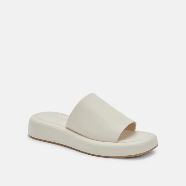 Leather 1" Plat Slide | Ivory