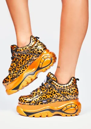 Leopard Patent Classic Low Leather Platform Sneakers