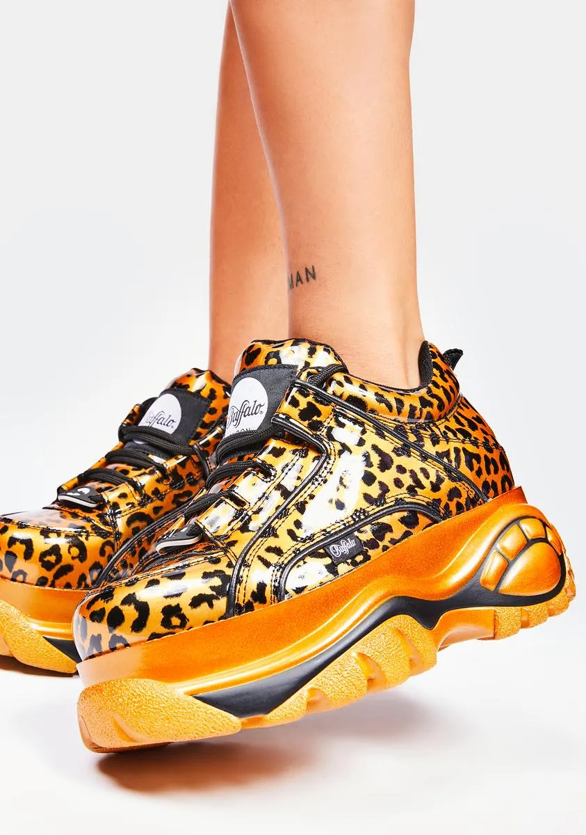 Leopard Patent Classic Low Leather Platform Sneakers