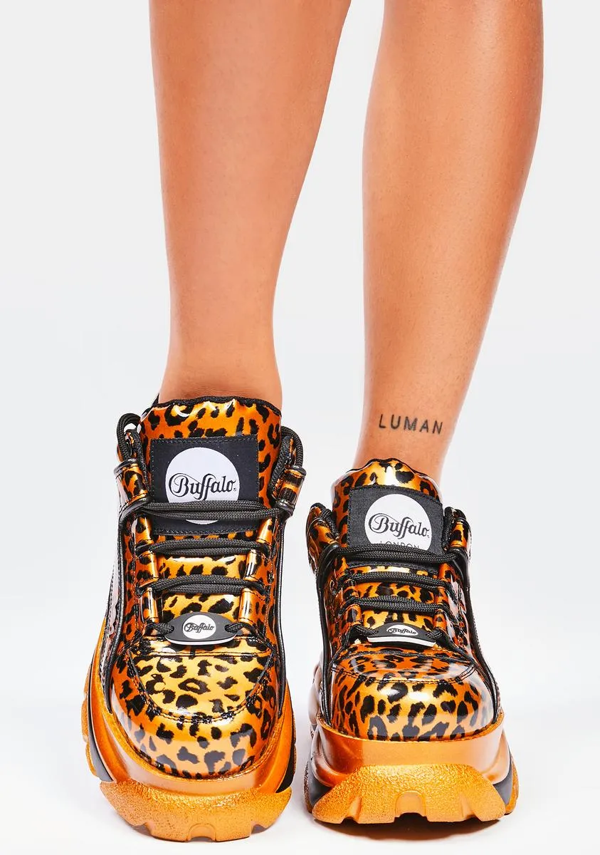 Leopard Patent Classic Low Leather Platform Sneakers