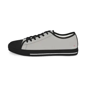 Light Grey Men's Low Top Sneakers, Solid Color Modern Minimalist Best Men's Low Top Sneakers (US Size: 5-14)