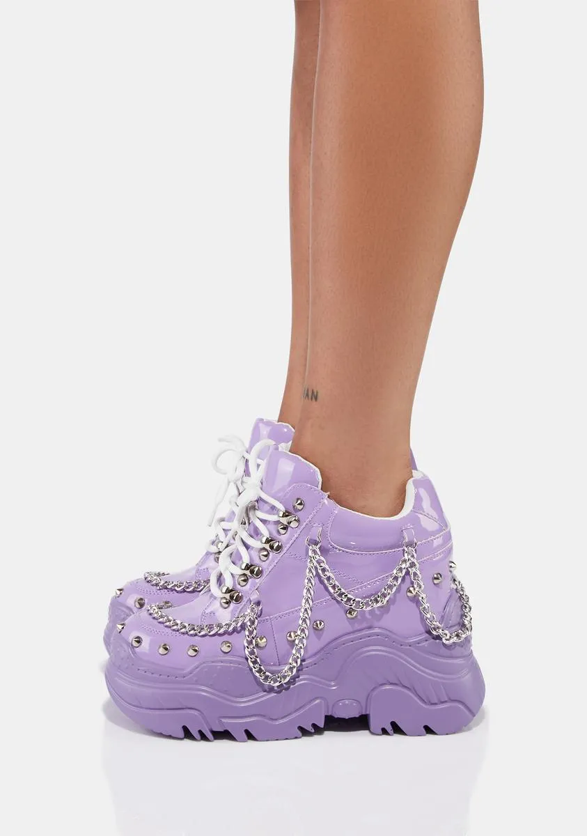 Lilac Patent Space Candy Platform Sneakers