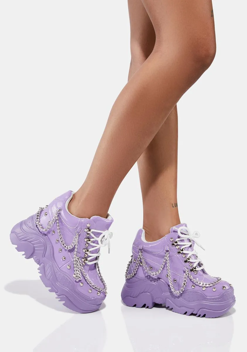 Lilac Patent Space Candy Platform Sneakers