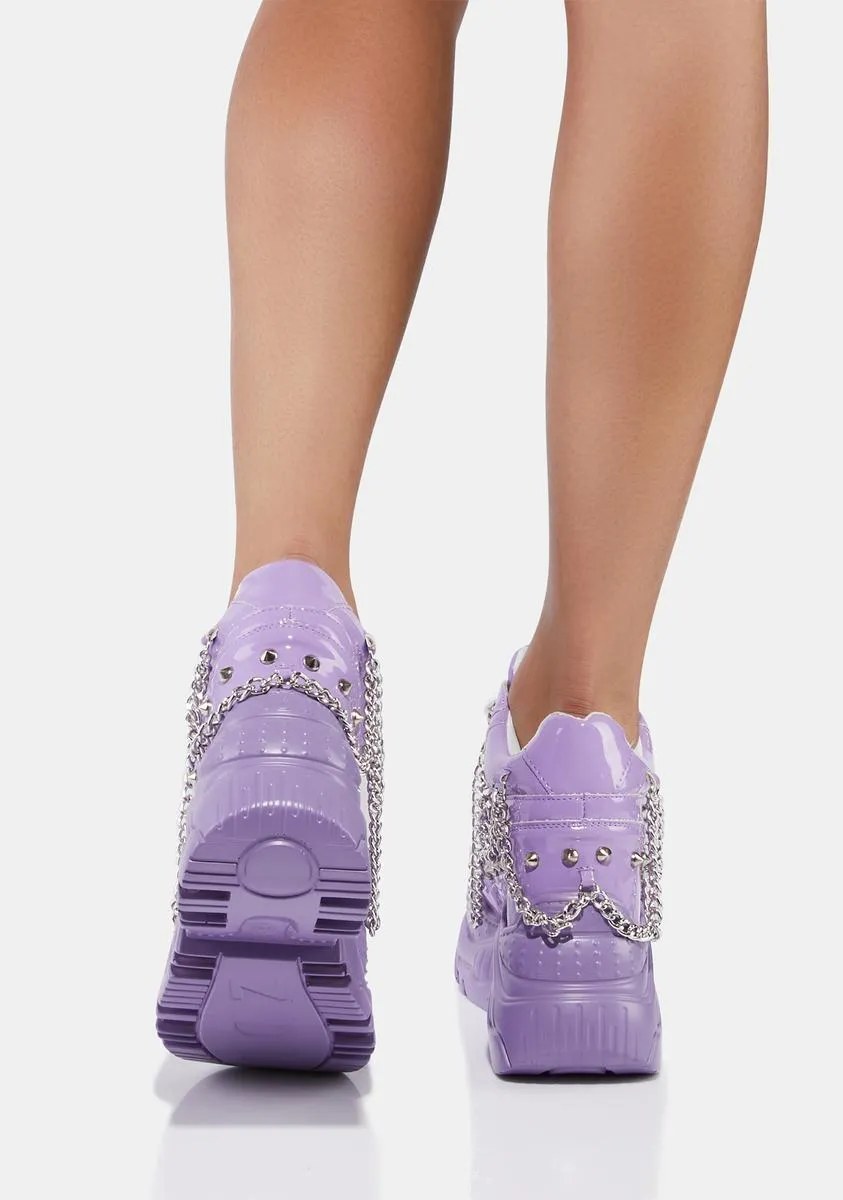 Lilac Patent Space Candy Platform Sneakers