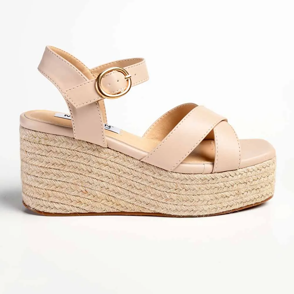 Madison Libby Espadrille Wedge Sandal - Nude