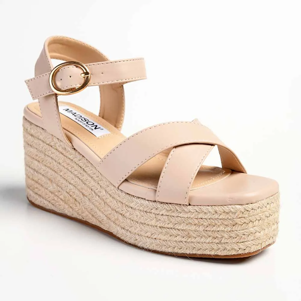 Madison Libby Espadrille Wedge Sandal - Nude