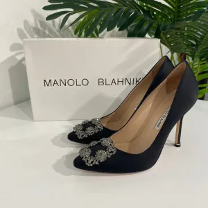 Manolo Blahnik Black Hangisi Heels