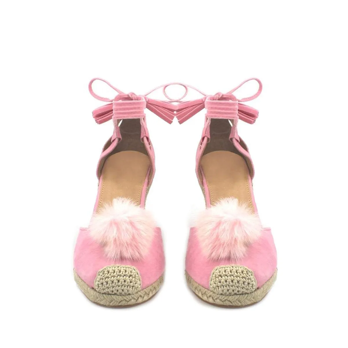 MARIYAH Anklestrap Wedge With Pom Pom