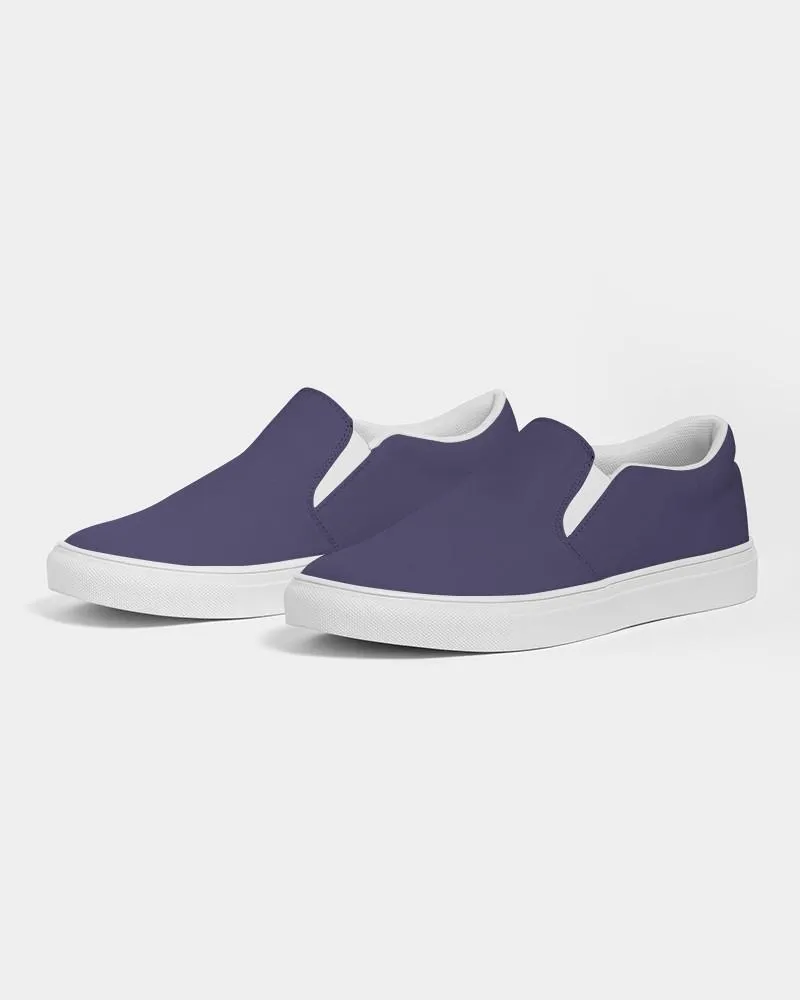 Medium Dark Blue Slip-On Canvas Sneakers | Women's | Medium Dark Pastel Blue | C60M60Y0K60