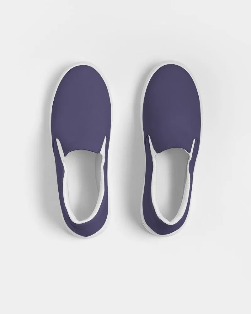 Medium Dark Blue Slip-On Canvas Sneakers | Women's | Medium Dark Pastel Blue | C60M60Y0K60