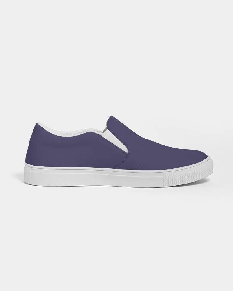 Medium Dark Blue Slip-On Canvas Sneakers | Women's | Medium Dark Pastel Blue | C60M60Y0K60