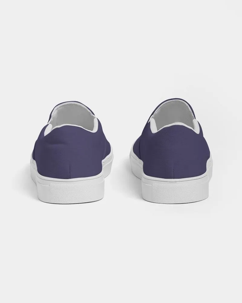 Medium Dark Blue Slip-On Canvas Sneakers | Women's | Medium Dark Pastel Blue | C60M60Y0K60