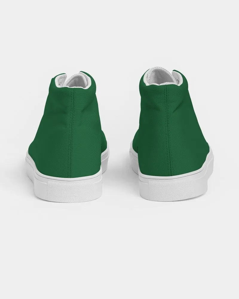 Medium Dark Green Men's High-top Canvas Sneakers | Men's | Medium Dark Pure Green | C100M0Y100K60