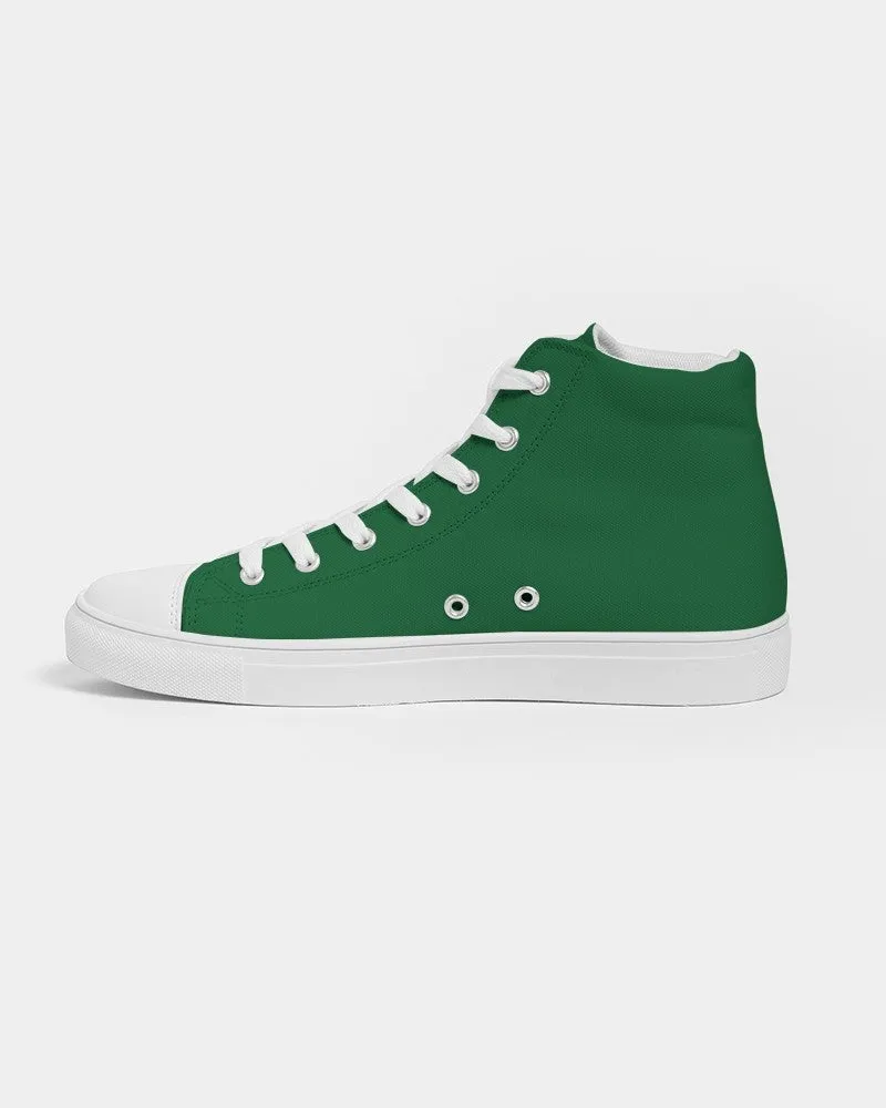 Medium Dark Green Men's High-top Canvas Sneakers | Men's | Medium Dark Pure Green | C100M0Y100K60