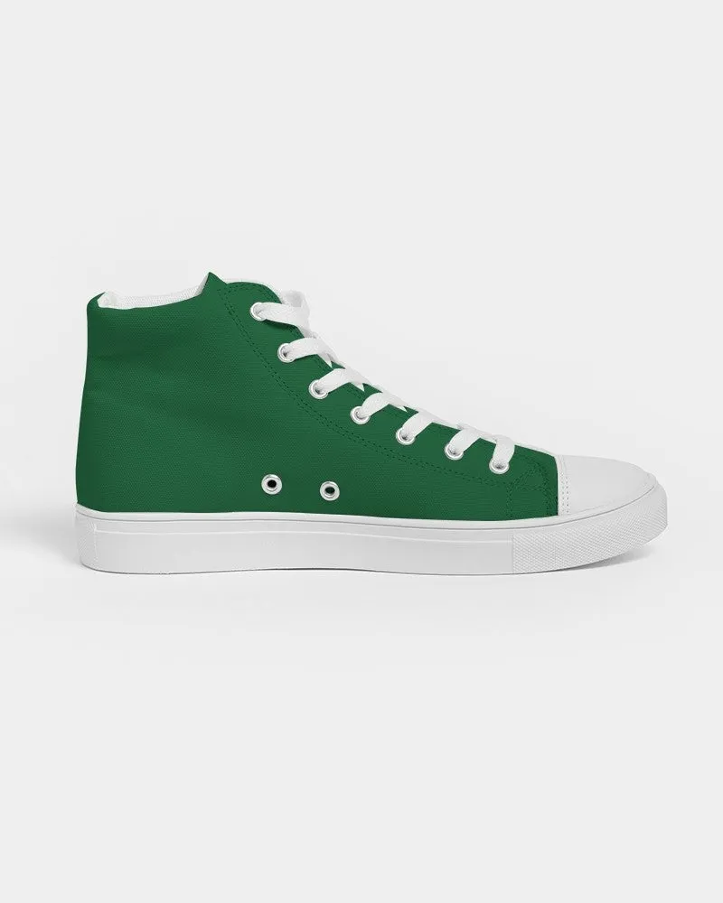 Medium Dark Green Men's High-top Canvas Sneakers | Men's | Medium Dark Pure Green | C100M0Y100K60