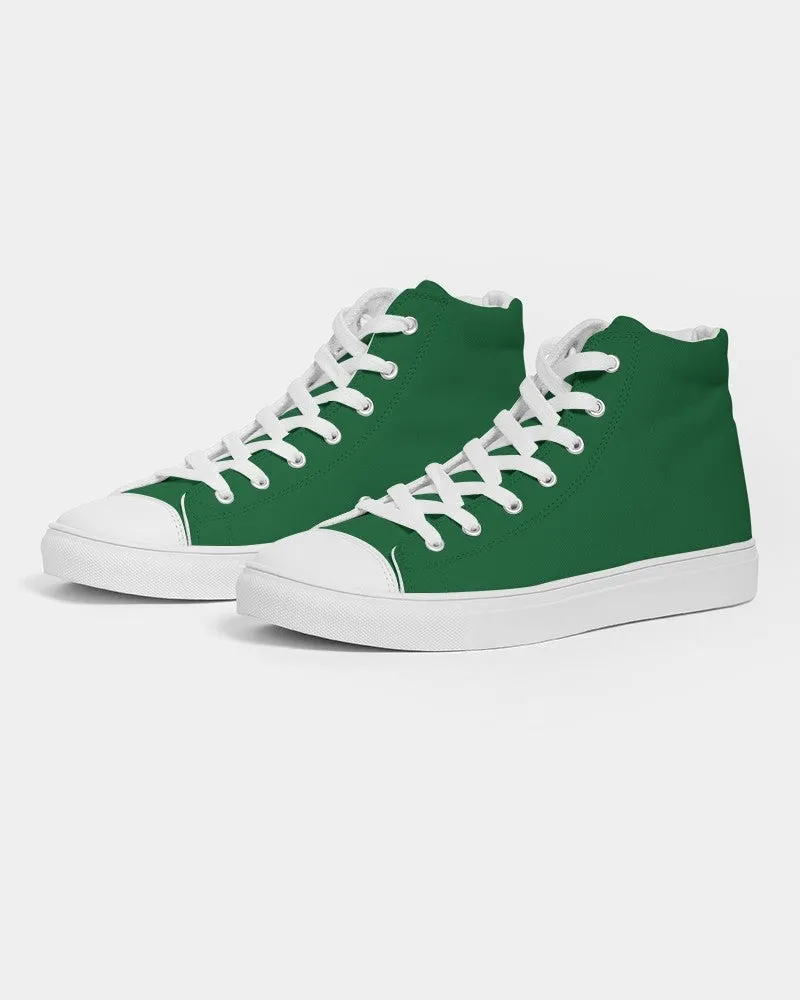 Medium Dark Green Men's High-top Canvas Sneakers | Men's | Medium Dark Pure Green | C100M0Y100K60