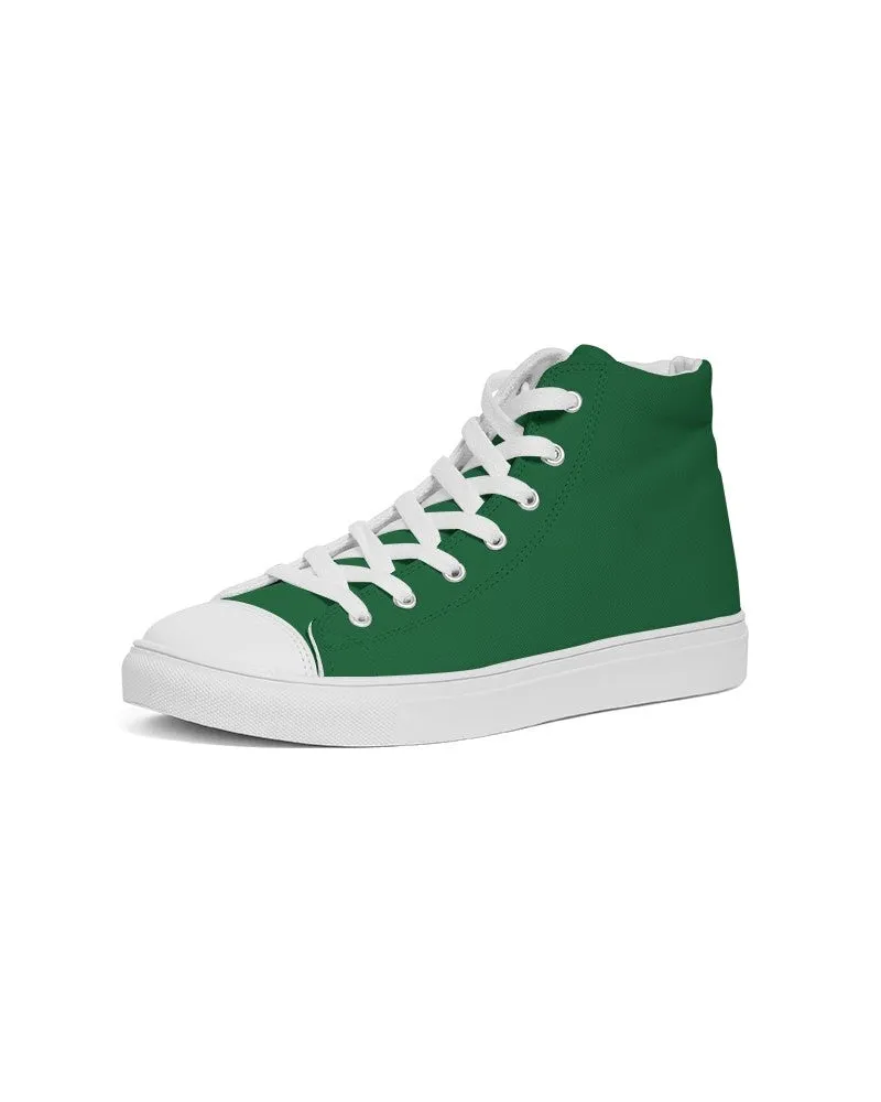 Medium Dark Green Men's High-top Canvas Sneakers | Men's | Medium Dark Pure Green | C100M0Y100K60