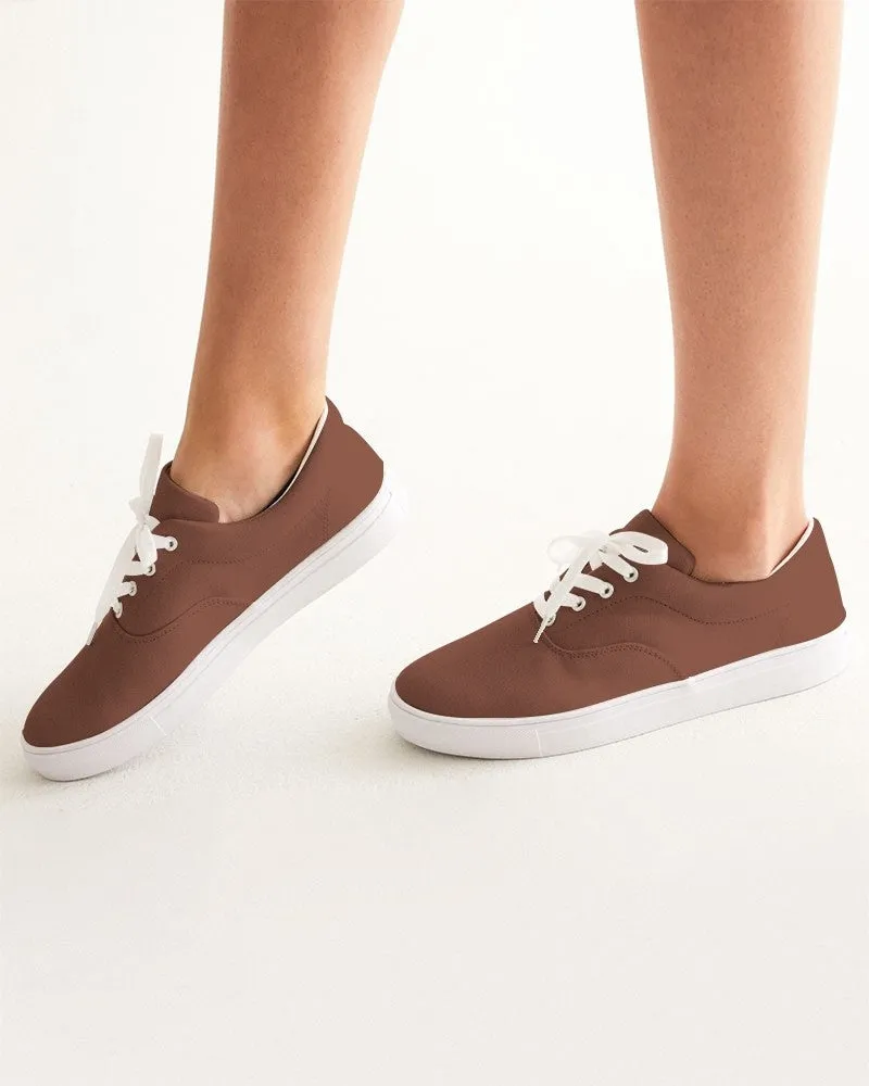 Medium Dark Red Brown Women's Canvas Sneakers | Women's | Medium Dark Pastel Red Brown | C0M60Y60K60