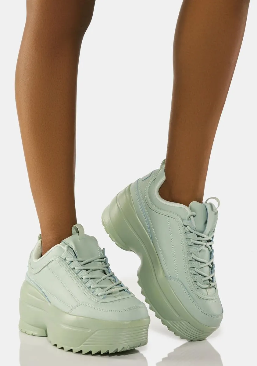 Mint Rec League Platform Sneakers