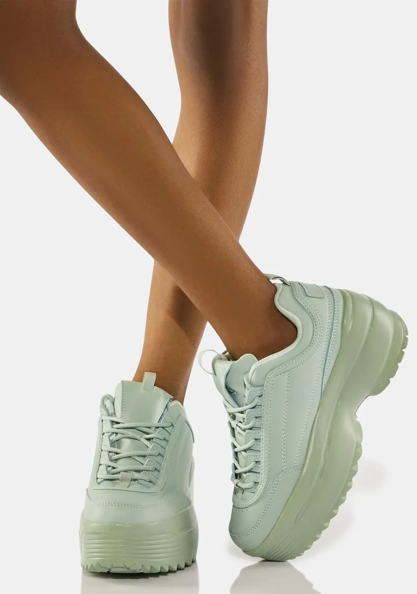 Mint Rec League Platform Sneakers