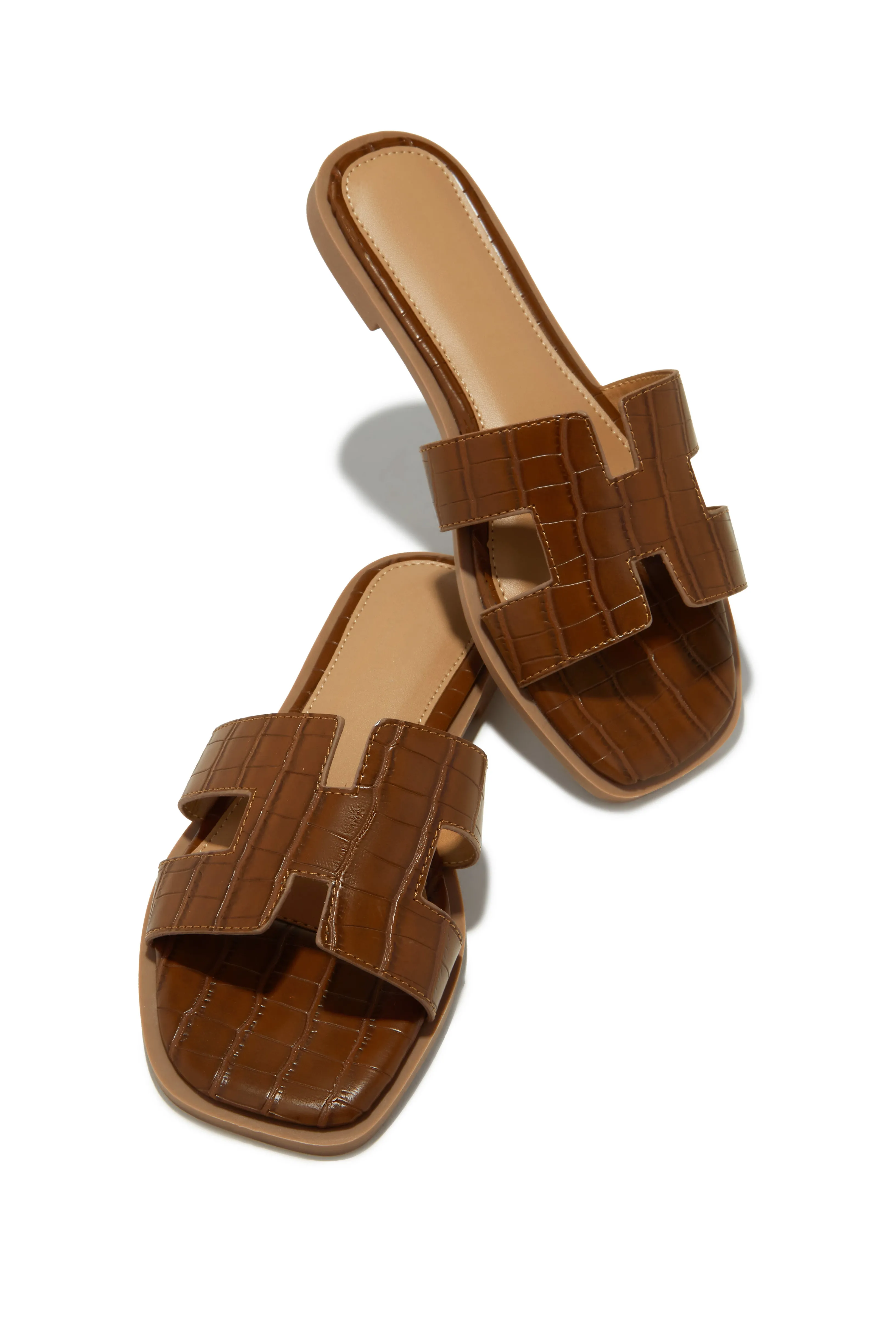 Miraya Slip On Sandals - Brown Croc