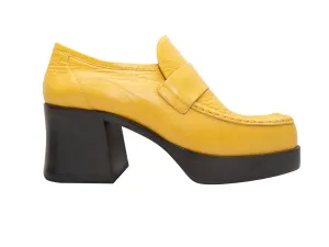 Mustard Marni Leather Platform Loafers Size 39