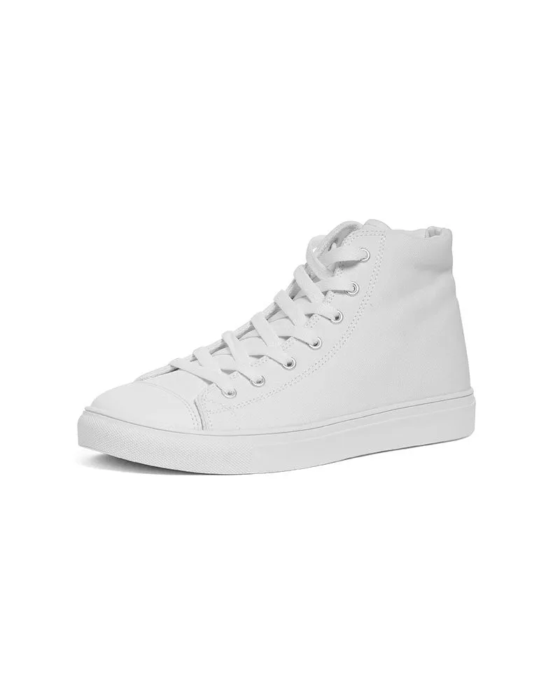 Pale White Men's High-top Canvas Sneakers | Men's | White | C0M0Y0K0