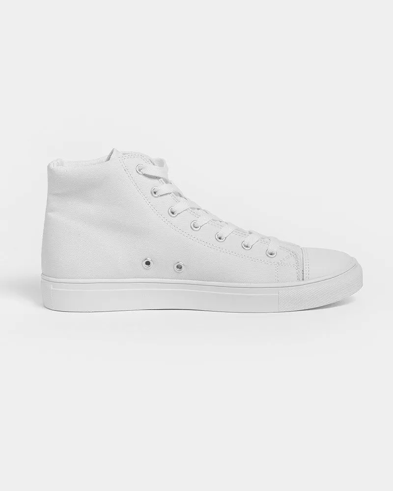 Pale White Men's High-top Canvas Sneakers | Men's | White | C0M0Y0K0