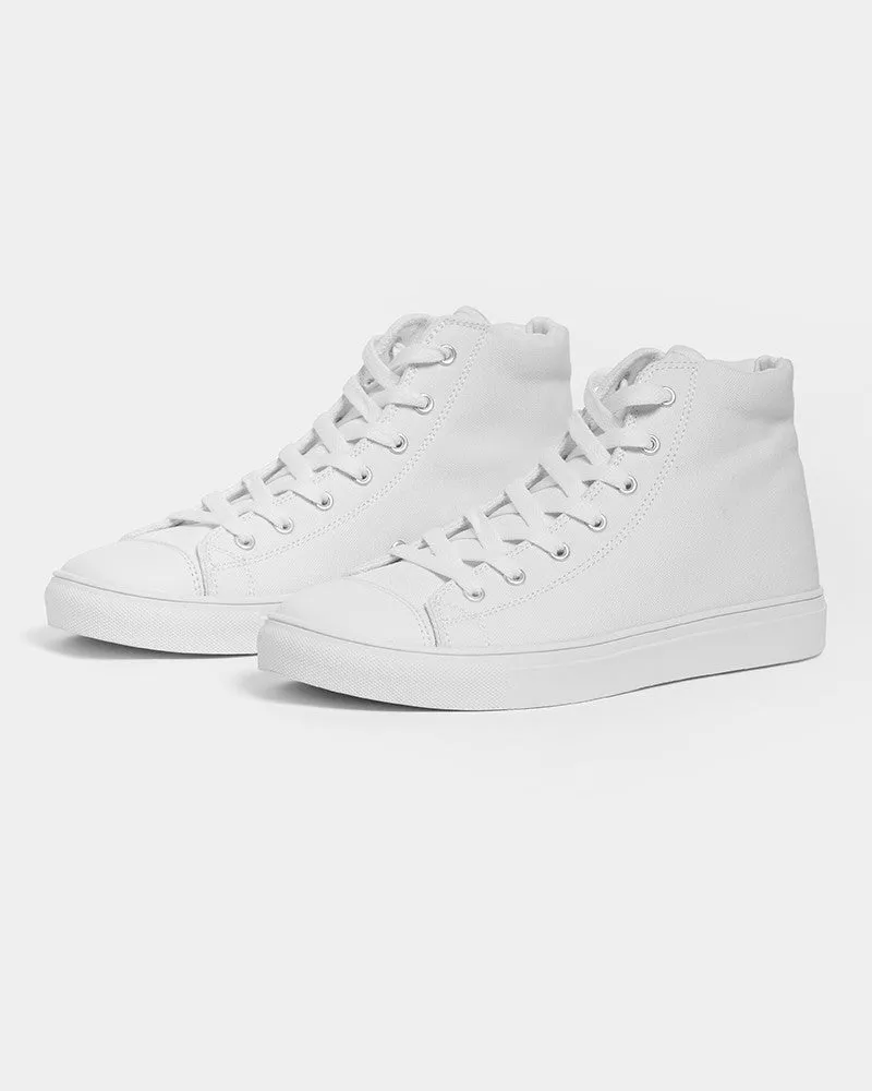 Pale White Men's High-top Canvas Sneakers | Men's | White | C0M0Y0K0