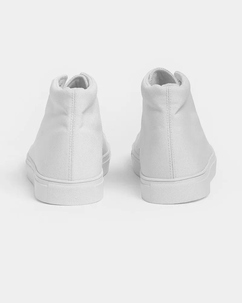 Pale White Men's High-top Canvas Sneakers | Men's | White | C0M0Y0K0