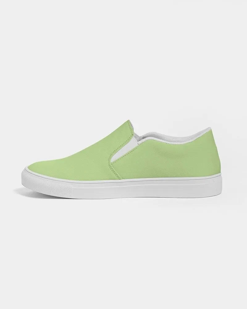 Pastel Warm Green Slip-On Canvas Sneakers | Men's | Bright Pastel Warm Green | C30M0Y60K0