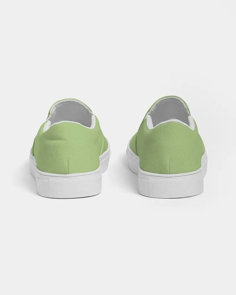 Pastel Warm Green Slip-On Canvas Sneakers | Men's | Bright Pastel Warm Green | C30M0Y60K0