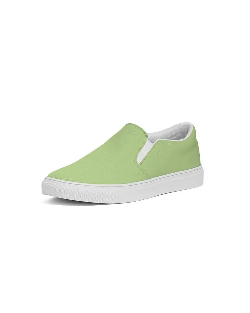 Pastel Warm Green Slip-On Canvas Sneakers | Men's | Bright Pastel Warm Green | C30M0Y60K0