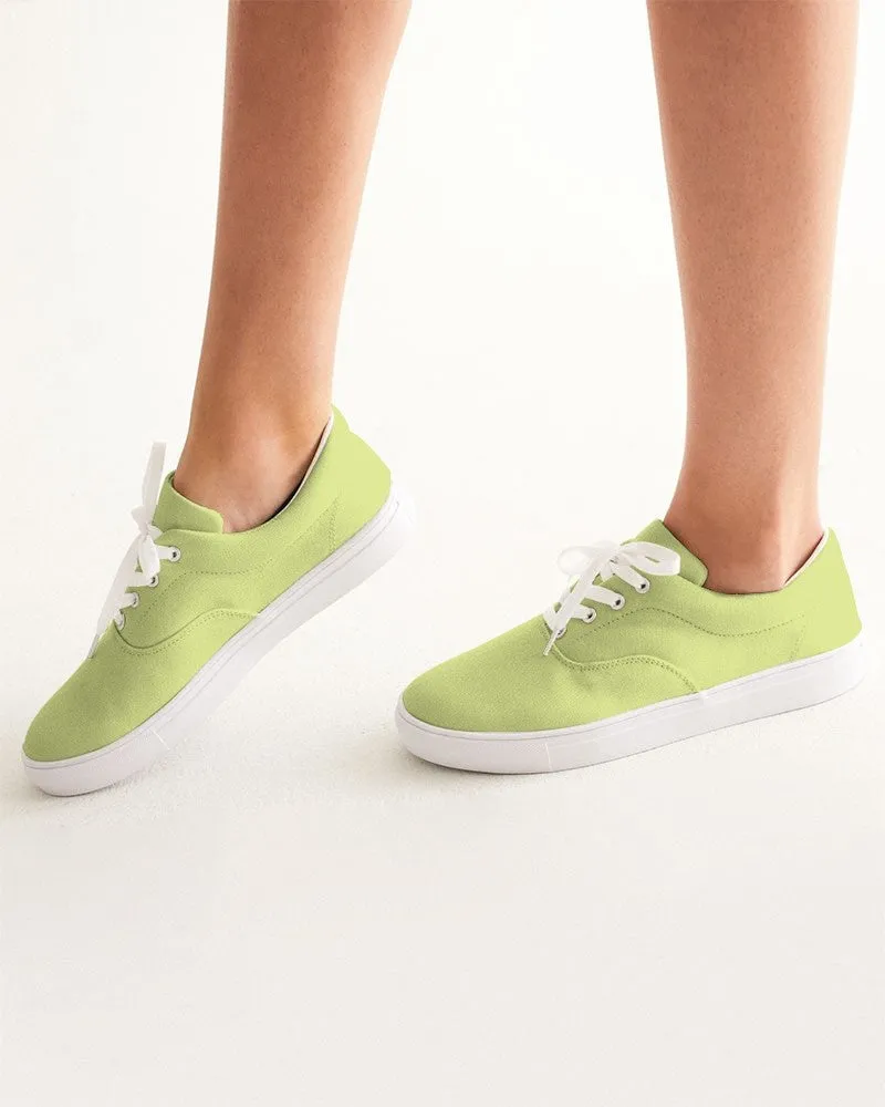 Pastel Yellow Warm Green Women's Canvas Sneakers | Women's | Bright Pastel Yellow Warm Green | C15M0Y60K0