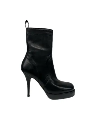 Rick Owens Black Classic Stiletto Boots. Size: 36