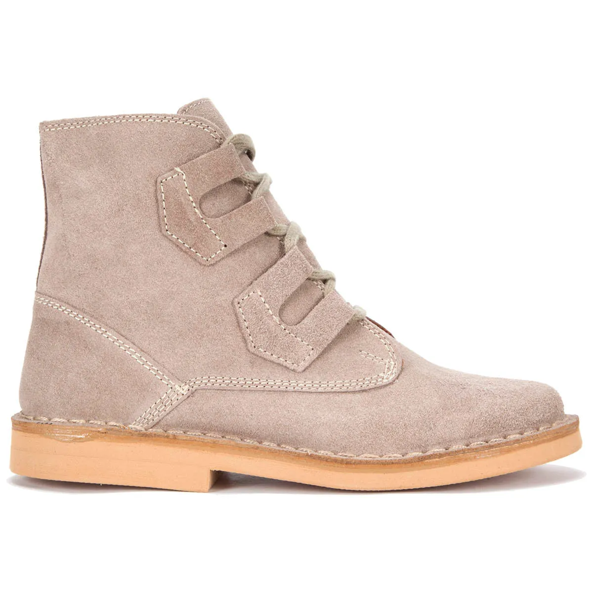 Roamers Ghillie Tie Suede Desert Boots Taupe