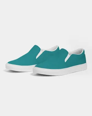 Shaded Blue-Green Slip-On Canvas Sneakers | Men's | C100M0Y38K30