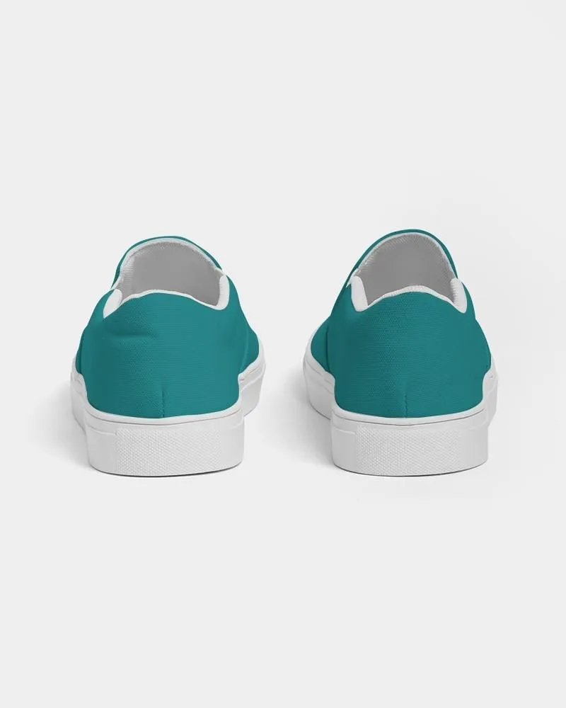 Shaded Blue-Green Slip-On Canvas Sneakers | Men's | C100M0Y38K30