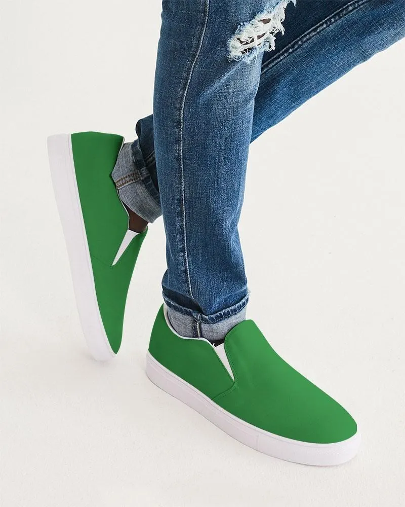 Shaded Green Slip-On Canvas Sneakers | Men's | C75M0Y100K30