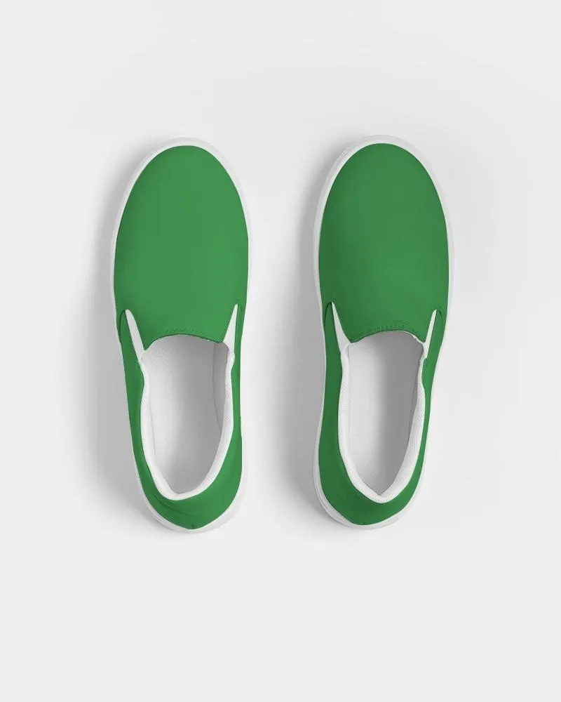 Shaded Green Slip-On Canvas Sneakers | Men's | C75M0Y100K30