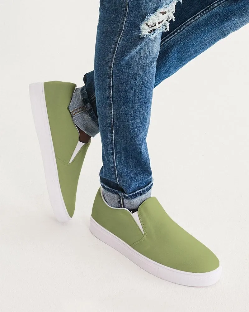 Shaded Pastel Warm Green Slip-On Canvas Sneakers | Men's | C15M0Y60K30