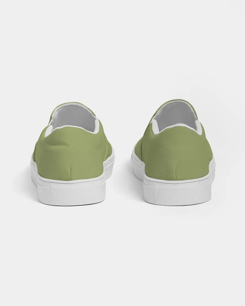 Shaded Pastel Warm Green Slip-On Canvas Sneakers | Men's | C15M0Y60K30