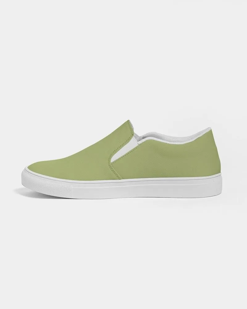 Shaded Pastel Warm Green Slip-On Canvas Sneakers | Men's | C15M0Y60K30