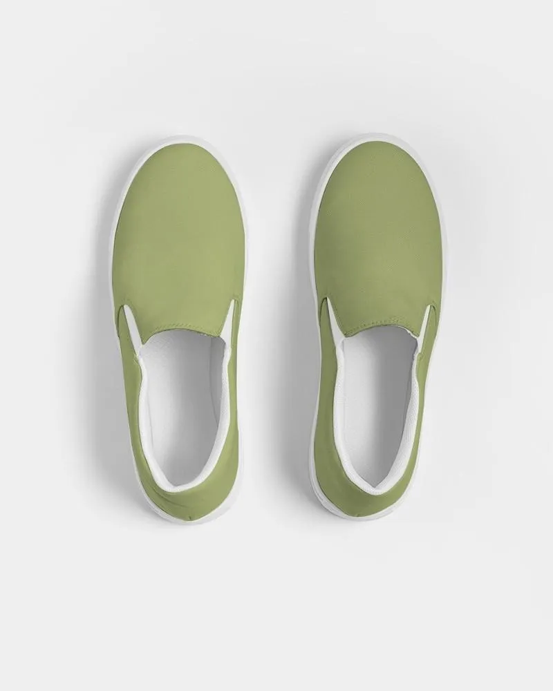 Shaded Pastel Warm Green Slip-On Canvas Sneakers | Men's | C15M0Y60K30