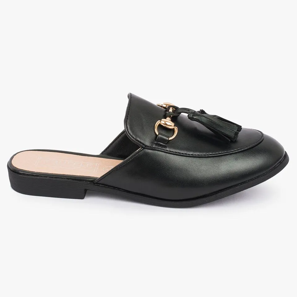 Slip on tassle flat loafers