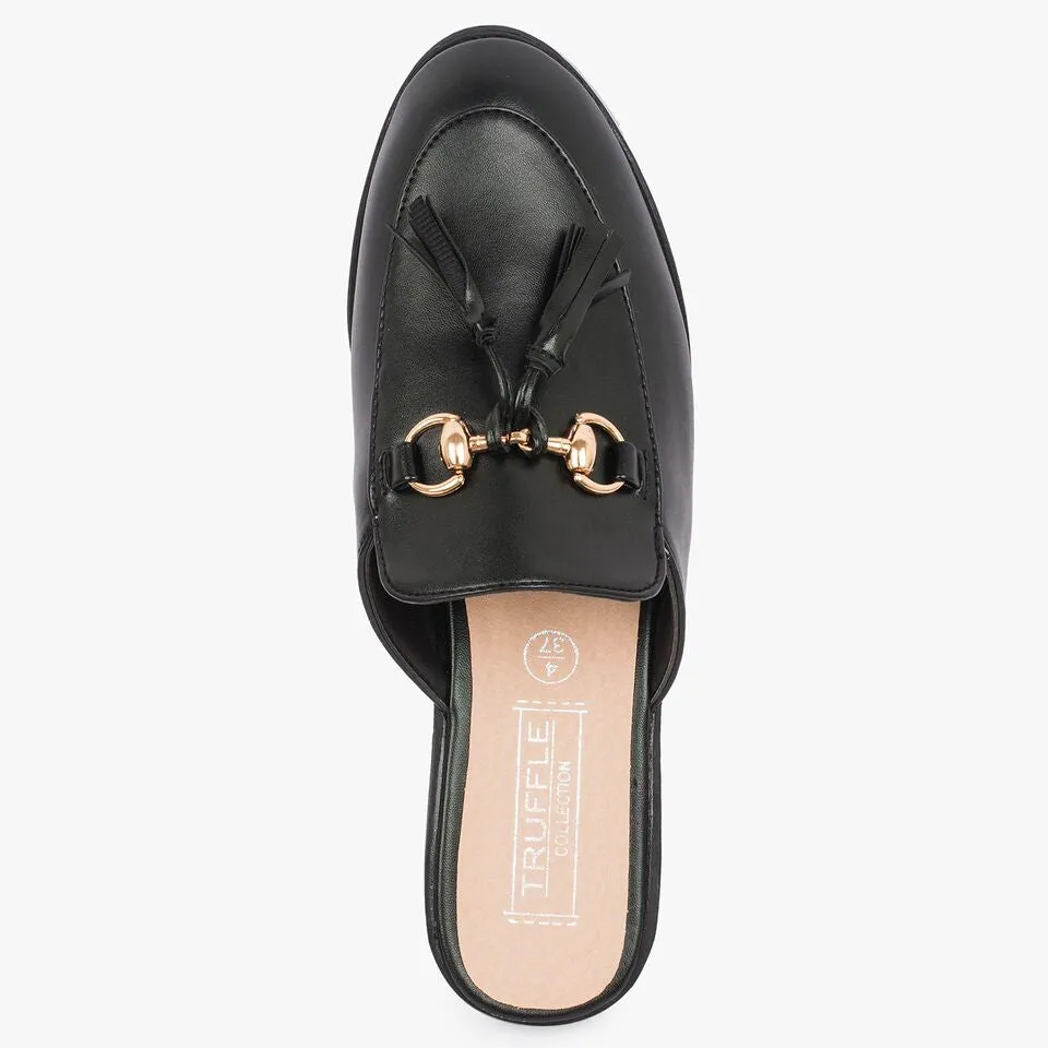 Slip on tassle flat loafers